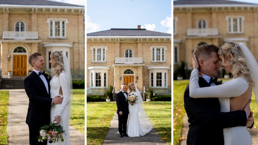 Couple portraits in front of the CAPE Prince Edward County